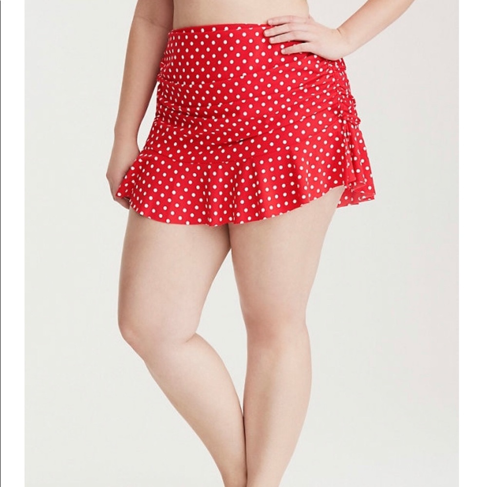 Torrid Size 4 Red Polka Dot Bikini Skirt